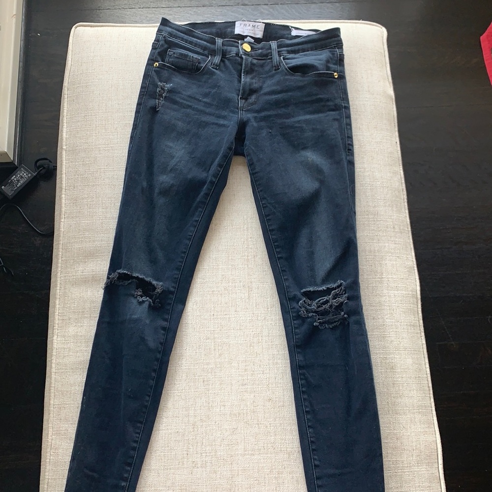 Black distressed jeans